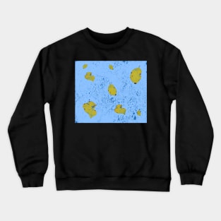 Yellow leaf on blue bg Crewneck Sweatshirt